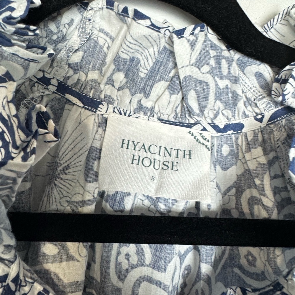 Hyacinth House Navy and White Tiered Thea Mini Dress Small - Picture 8 of 8